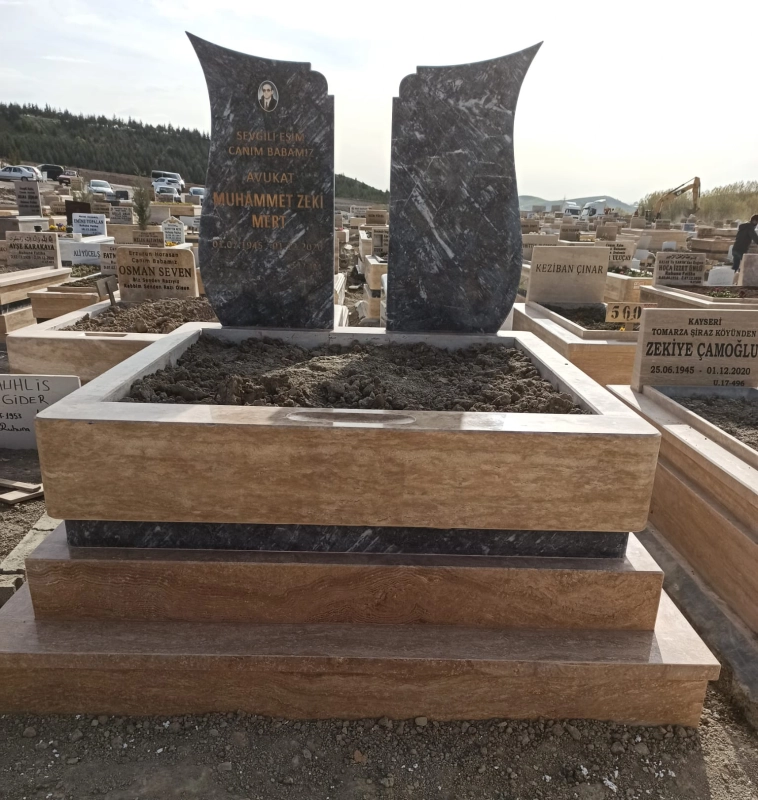 Dijital Mezar Resimli Mermer Mezar