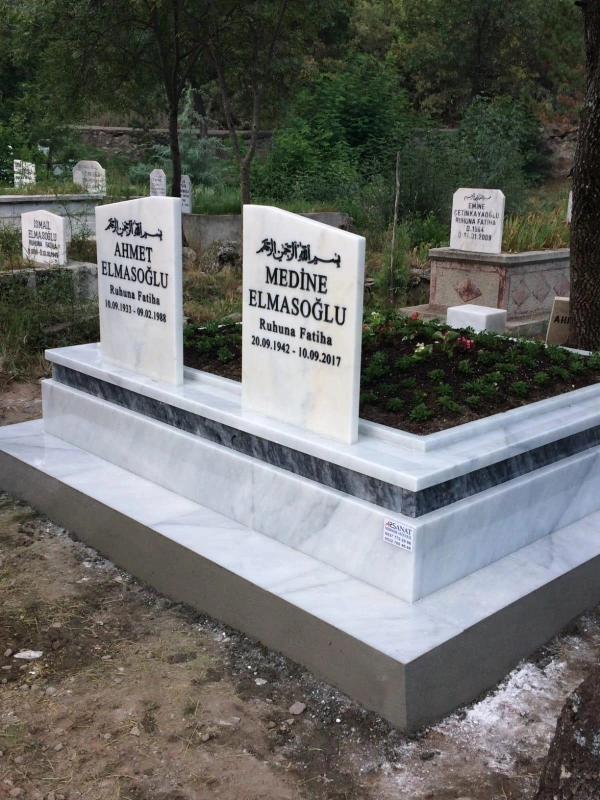 Dijital Mezar İki Kişilik Mermer Mezar